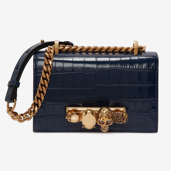 Alexander McQueen Handbags - Alexander McQueen Mini Jewelled Satchel in Navy